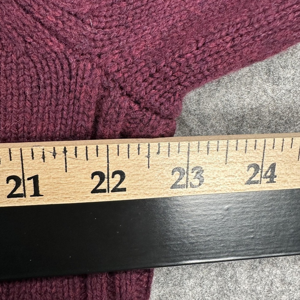 LL Bean Rangeley Sweater Mens Large‎ Purple Merino Wool 1/4 Zip Mock Neck - Picture 10 of 15